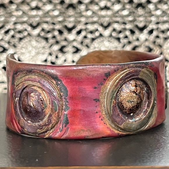 Artisan Copper and Mixed Metals Cuff Bracelet - Picture 3 of 12